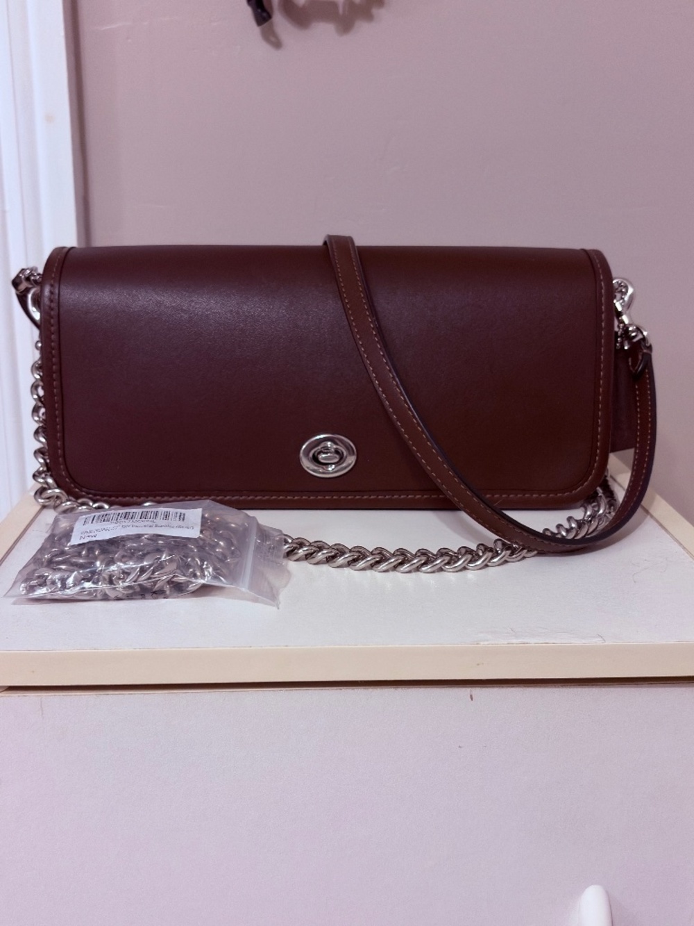 Coach Dinky Bag in Maple (2025 Release) - LIKE NEW bonus chain crossbody strap